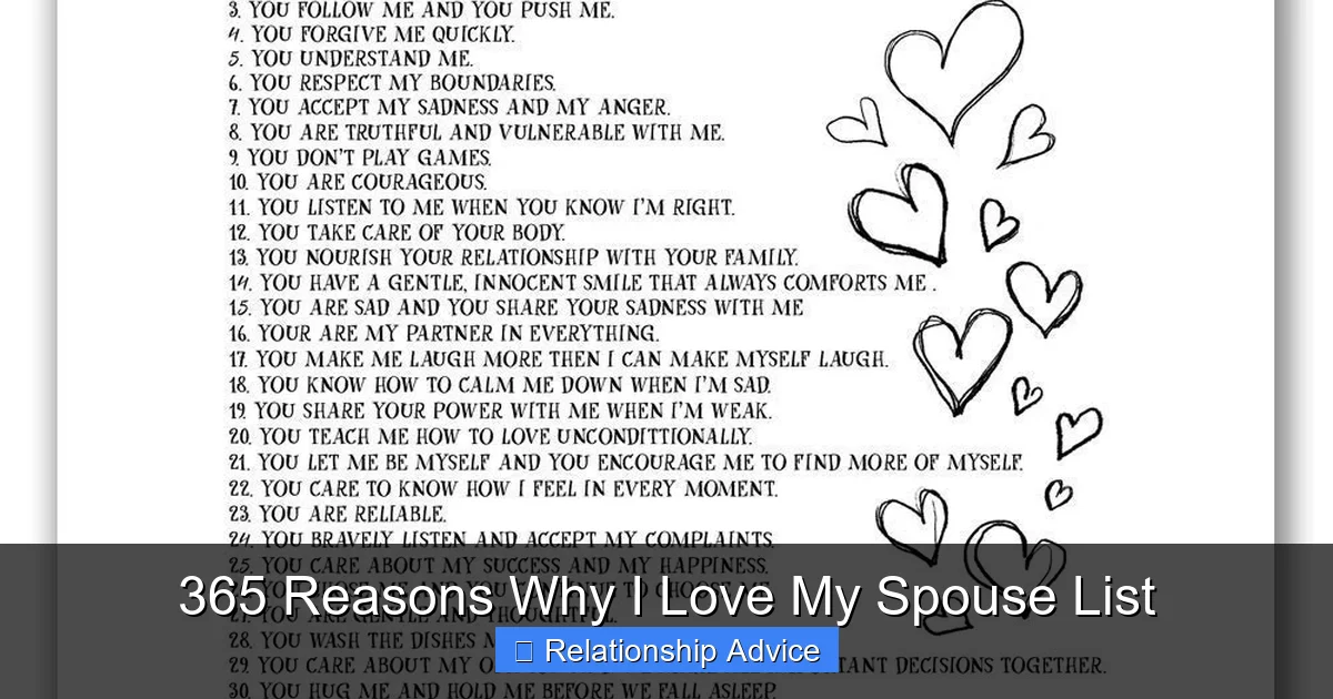365 Reasons Why I Love My Spouse List