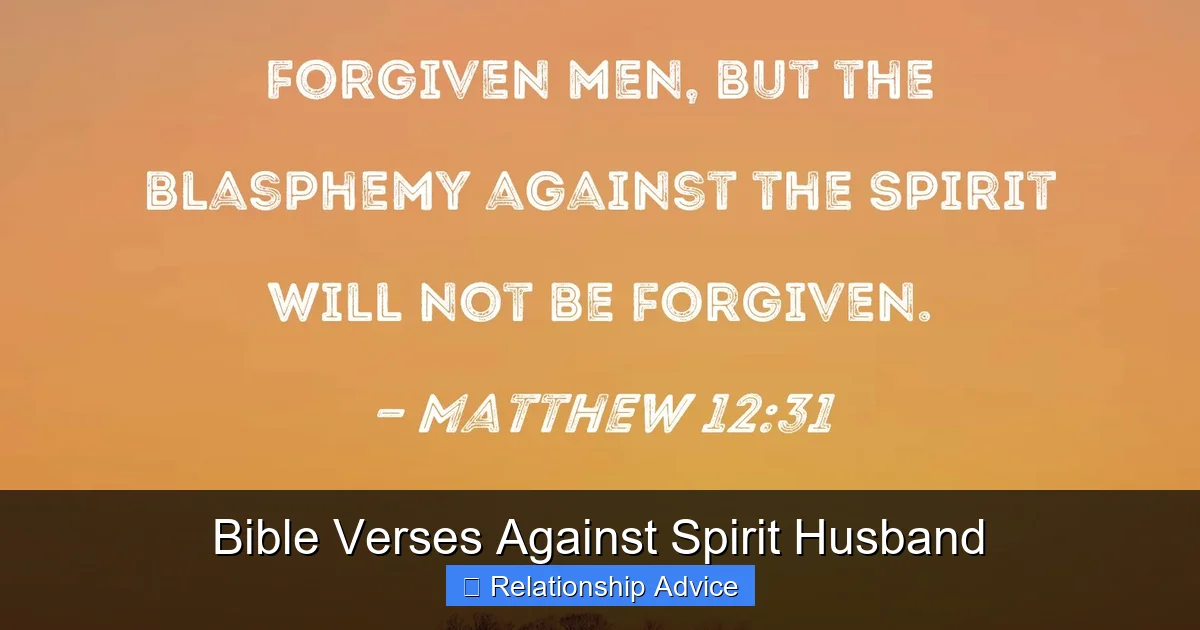 Bible Verses Against Spirit Husband