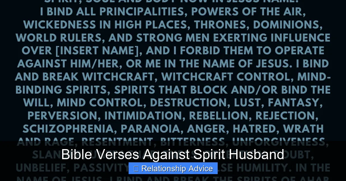 Bible Verses Against Spirit Husband