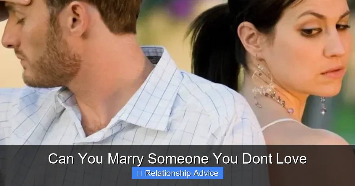 Can You Marry Someone You Dont Love
