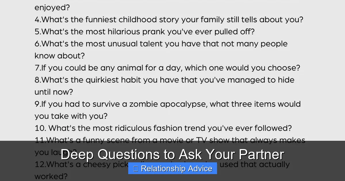 Deep Questions to Ask Your Partner