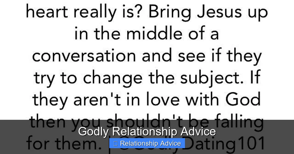 Godly Relationship Advice