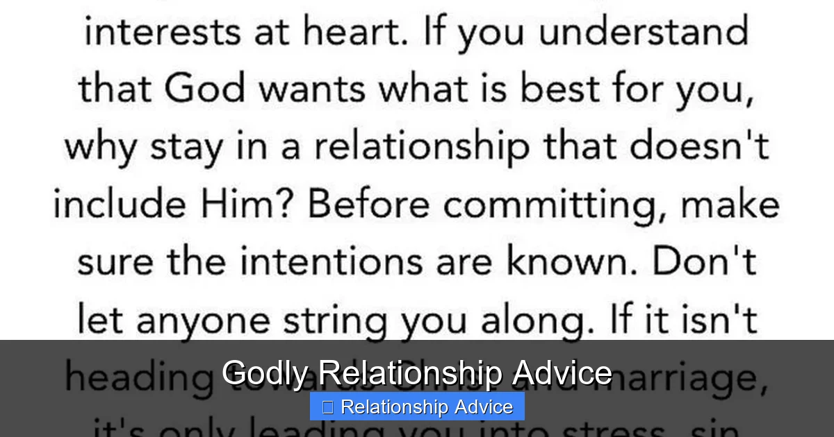 Godly Relationship Advice