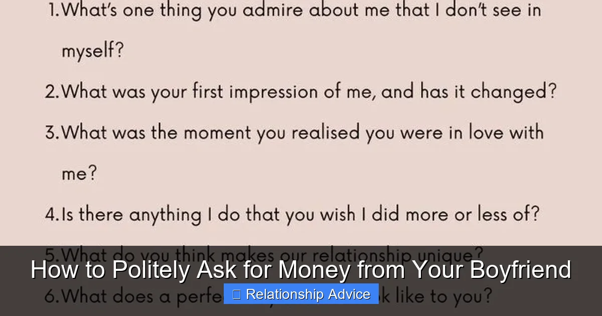 How to Politely Ask for Money from Your Boyfriend