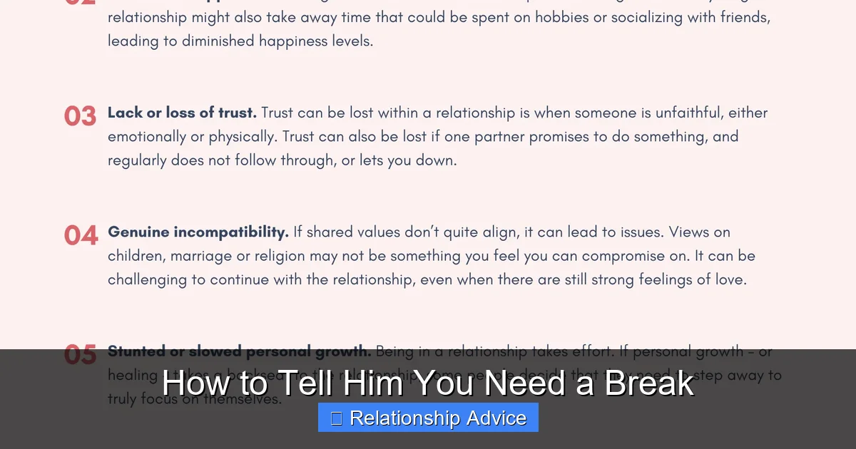 How to Tell Him You Need a Break