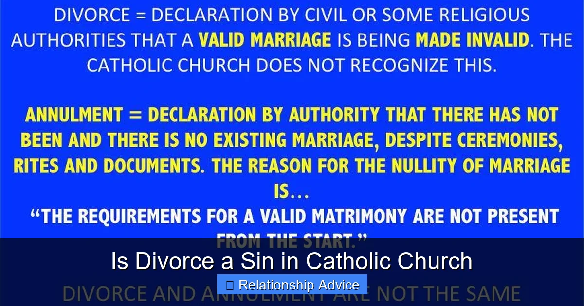 Is Divorce a Sin in Catholic Church