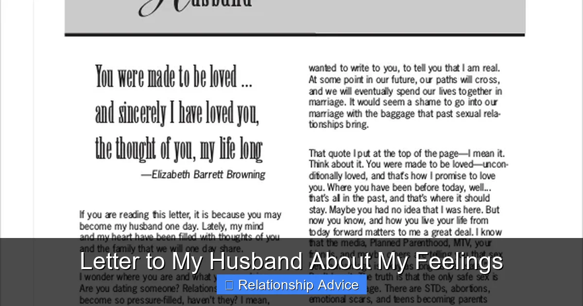 Letter to My Husband About My Feelings