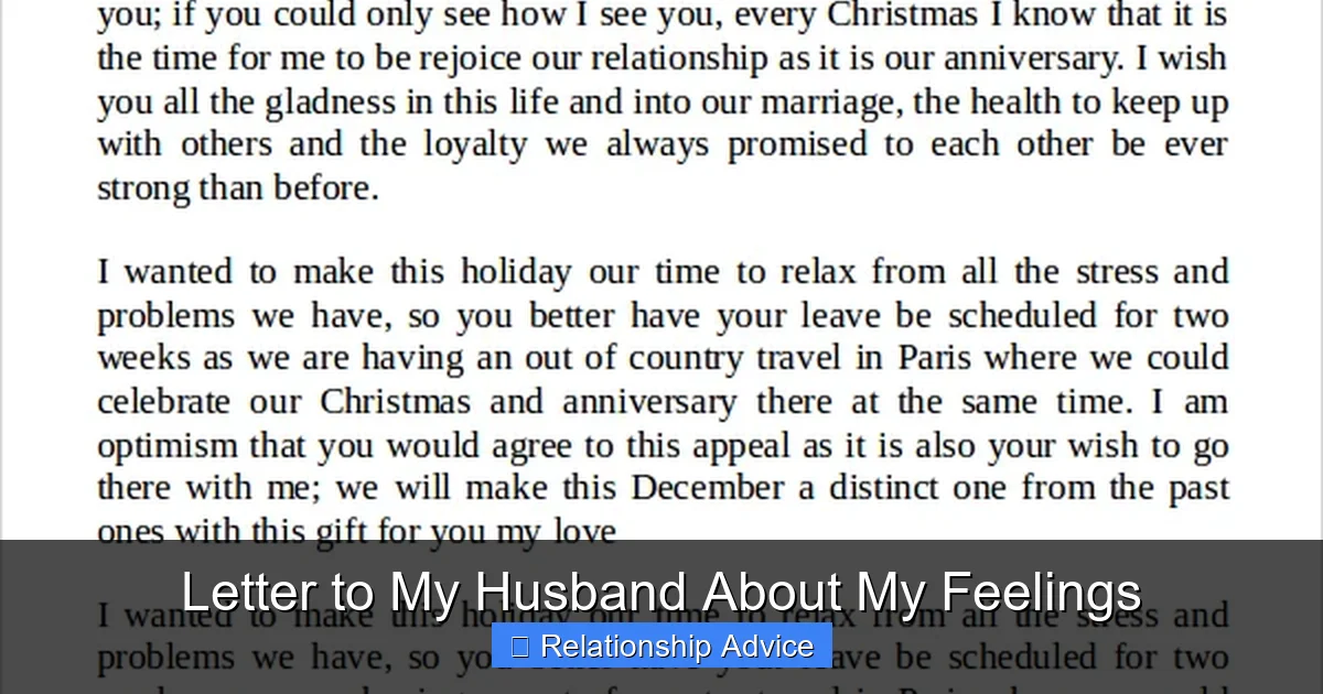 Letter to My Husband About My Feelings
