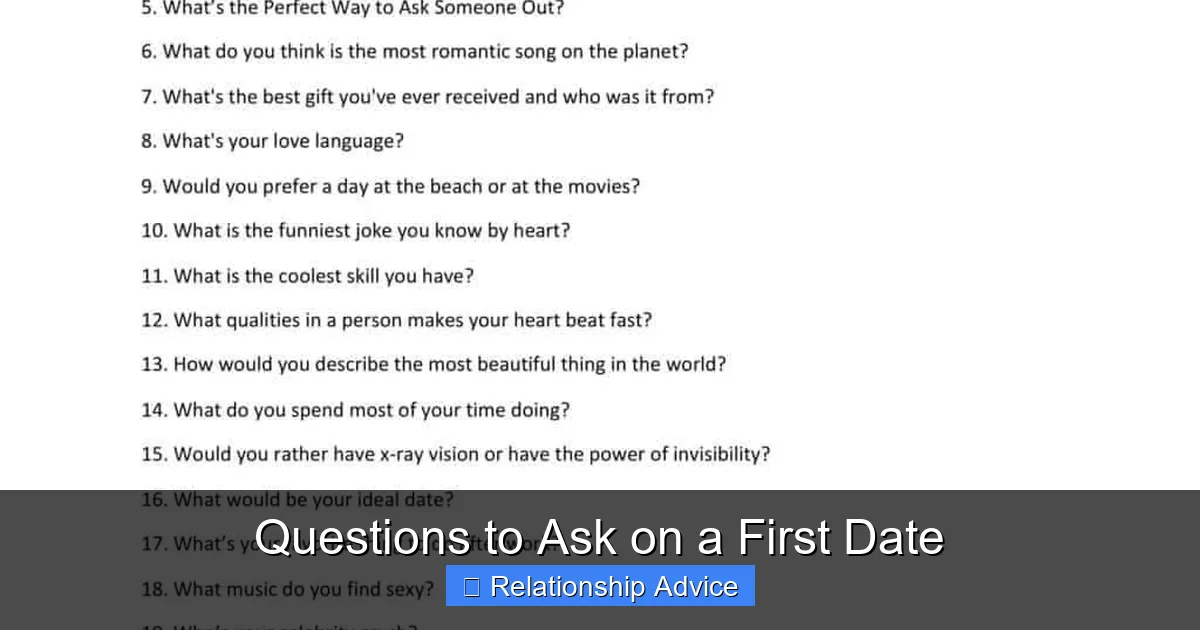 Questions to Ask on a First Date