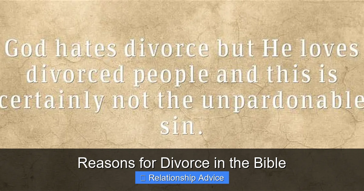 Reasons for Divorce in the Bible