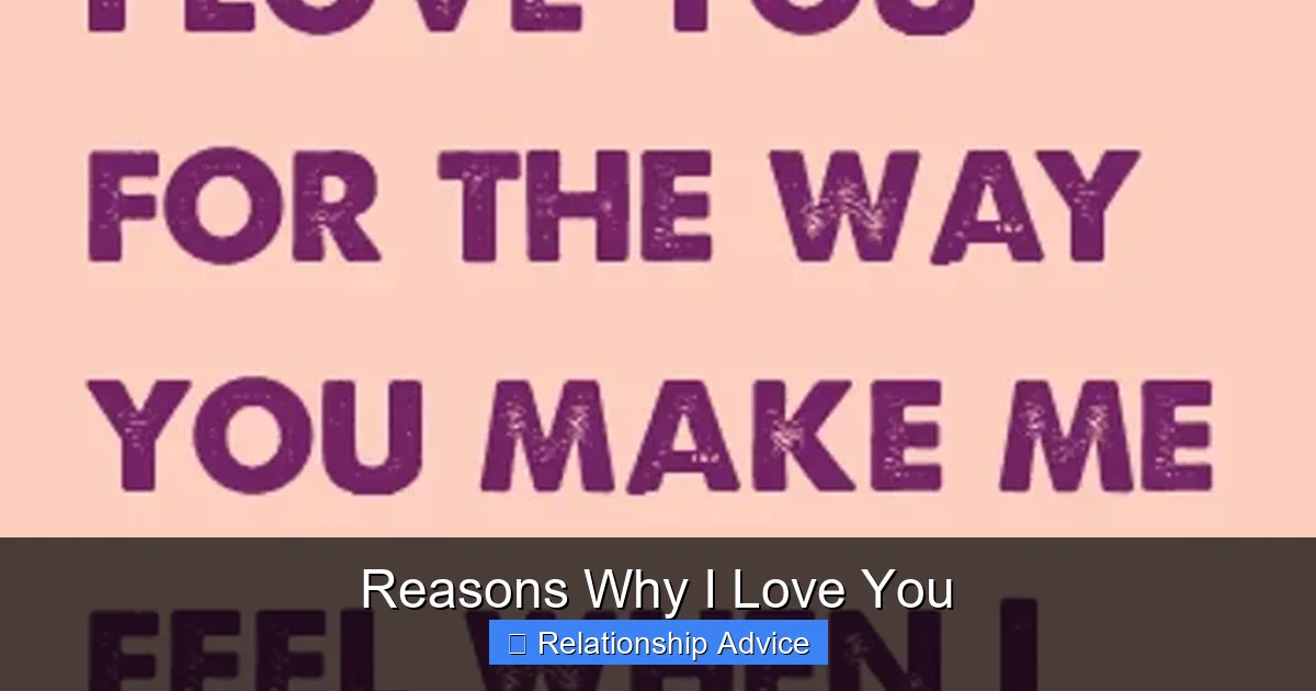 Reasons Why I Love You