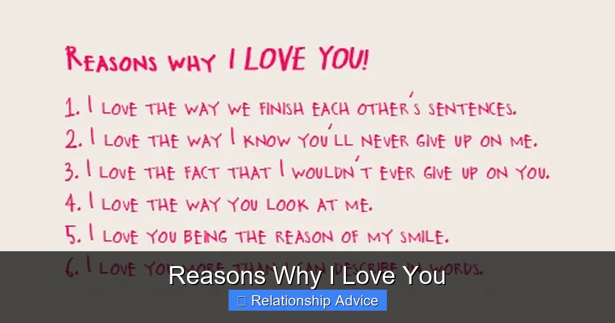 Reasons Why I Love You