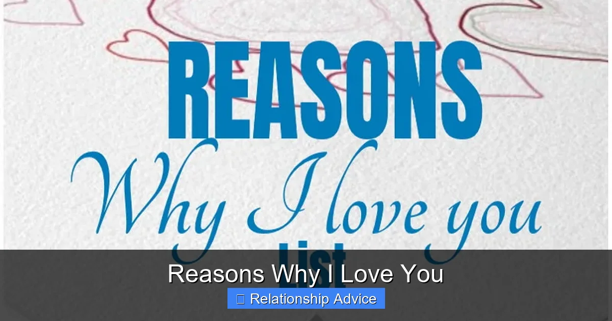 Reasons Why I Love You
