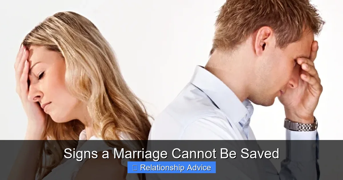 Signs a Marriage Cannot Be Saved
