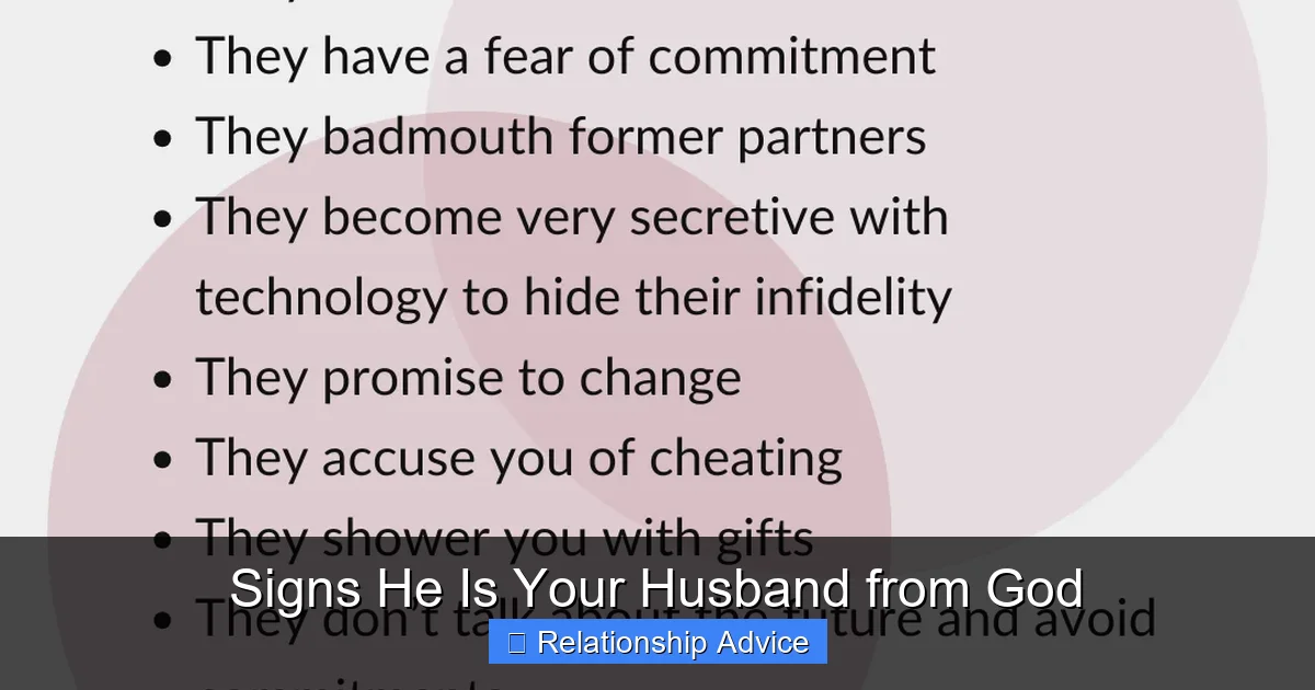 Signs He Is Your Husband from God