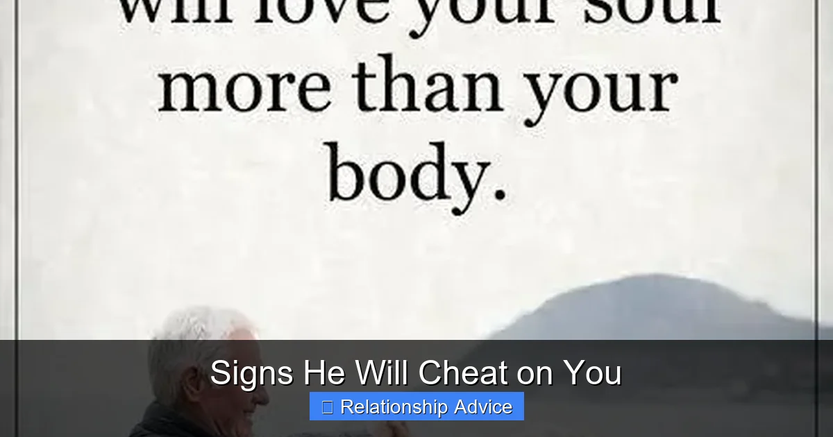 Signs He Will Cheat on You
