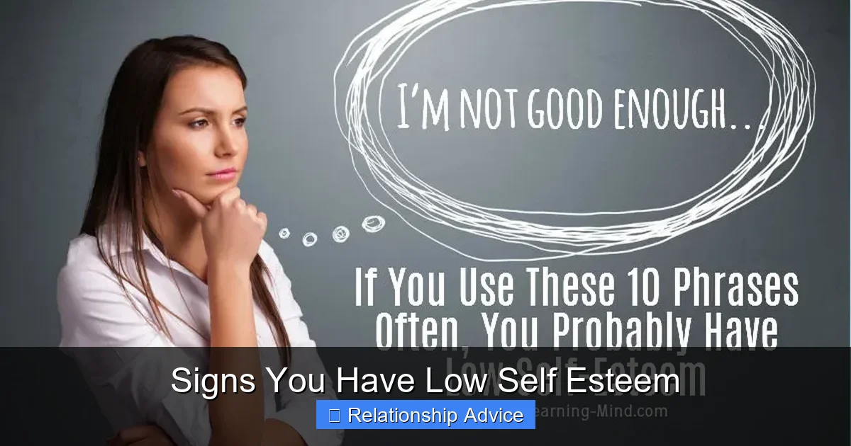 Signs You Have Low Self Esteem