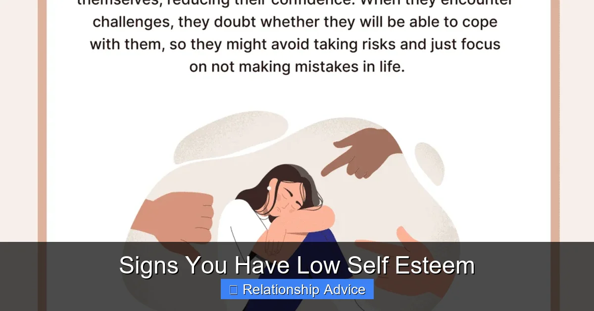 Signs You Have Low Self Esteem