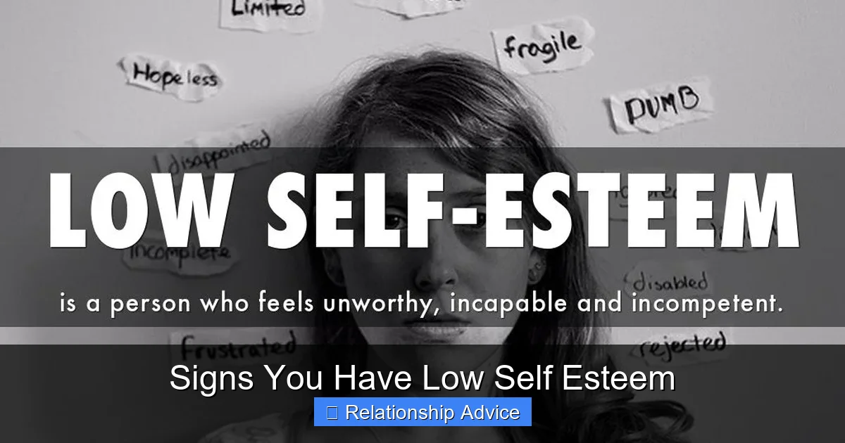Signs You Have Low Self Esteem