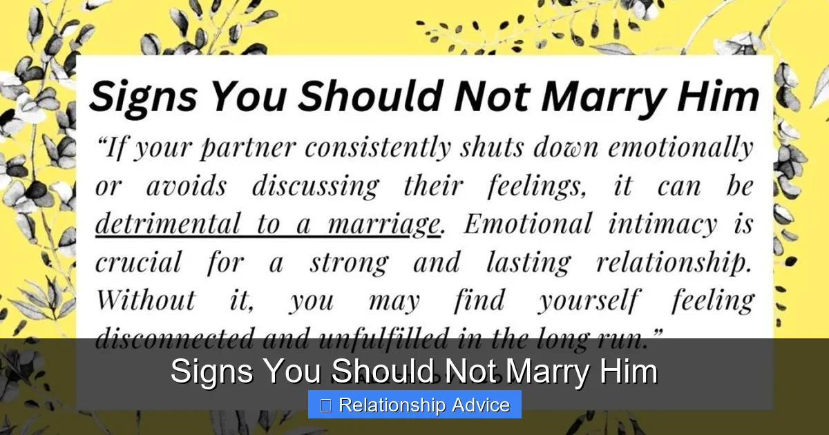 Signs You Should Not Marry Him