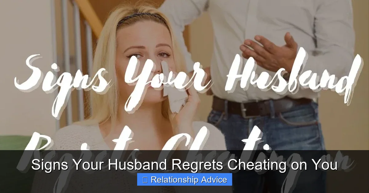 Signs Your Husband Regrets Cheating on You