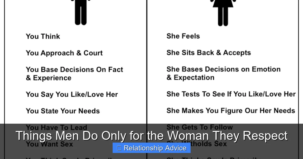 Things Men Do Only for the Woman They Respect