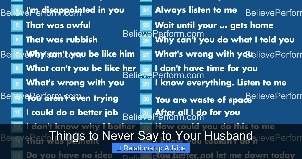 Things to Never Say to Your Husband