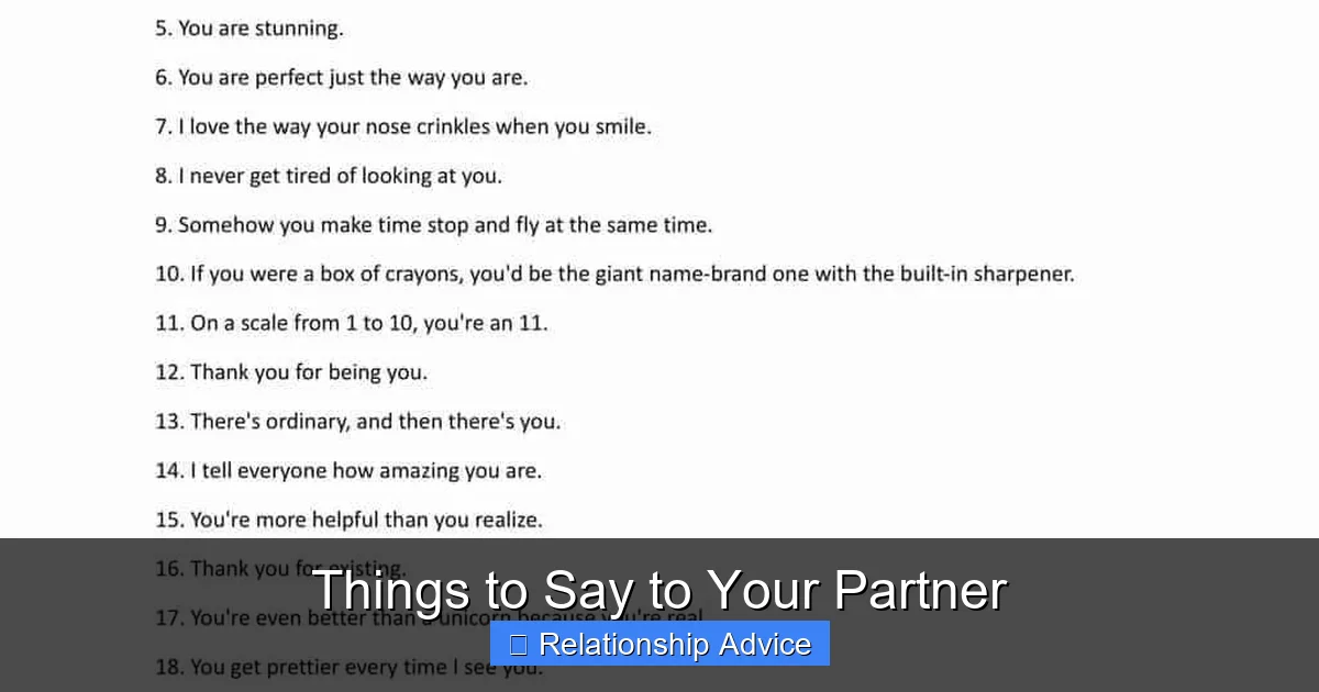 Things to Say to Your Partner