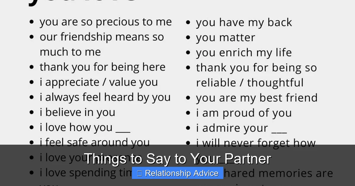Things to Say to Your Partner