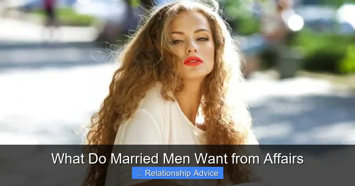 What Do Married Men Want from Affairs