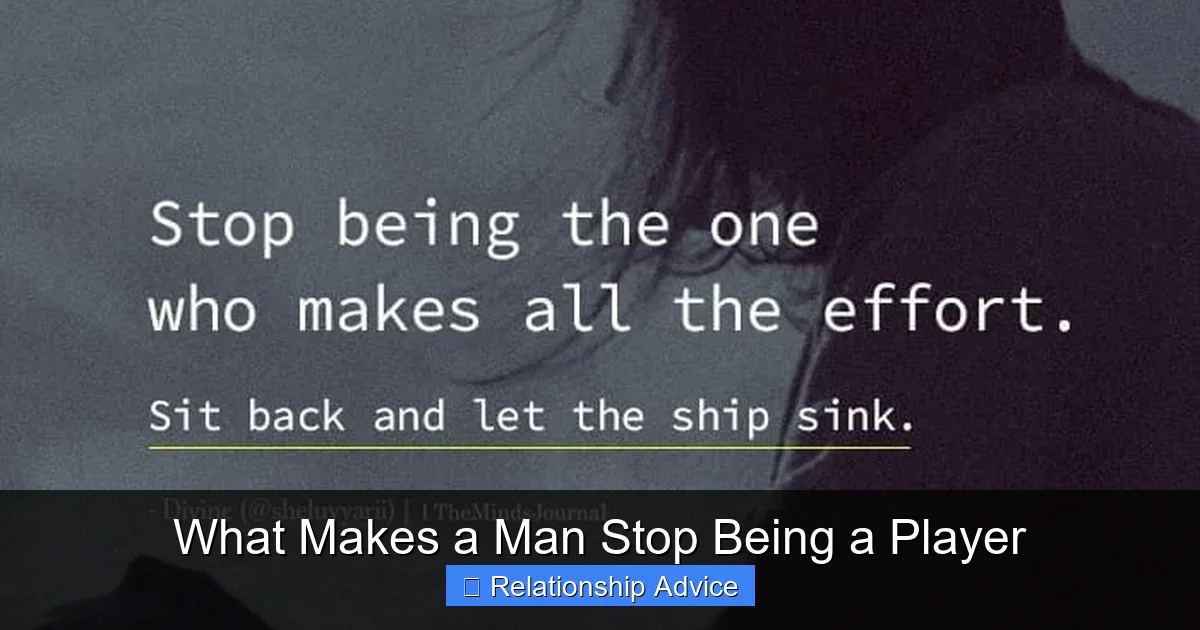 What Makes a Man Stop Being a Player