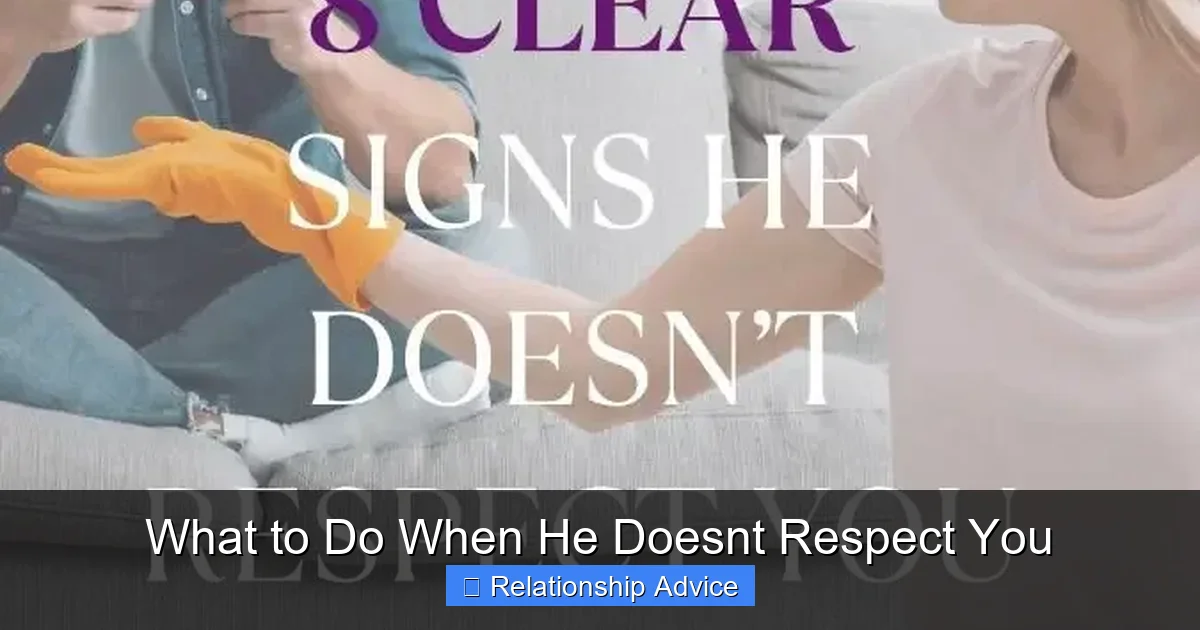 What to Do When He Doesnt Respect You