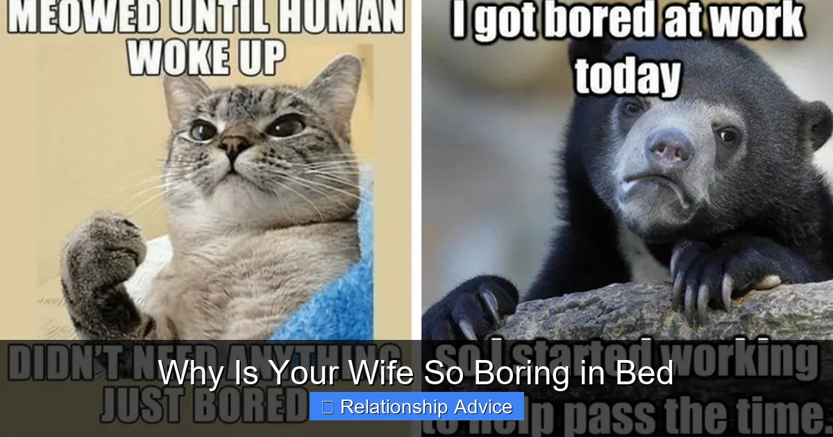 Why Is Your Wife So Boring in Bed