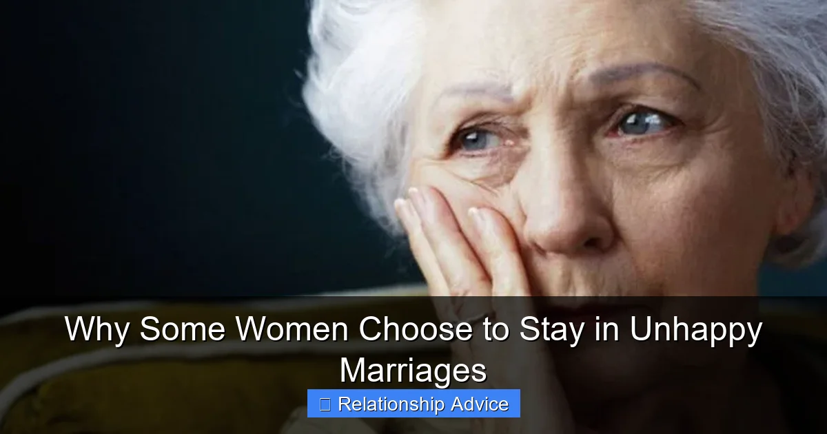 Why Some Women Choose to Stay in Unhappy Marriages
