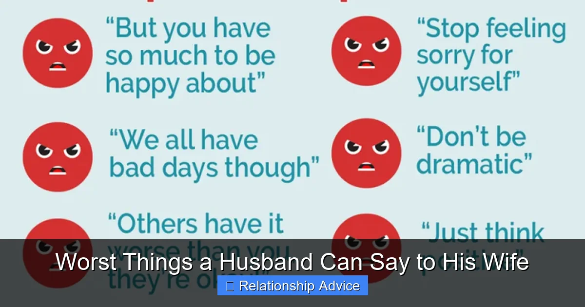 Worst Things a Husband Can Say to His Wife