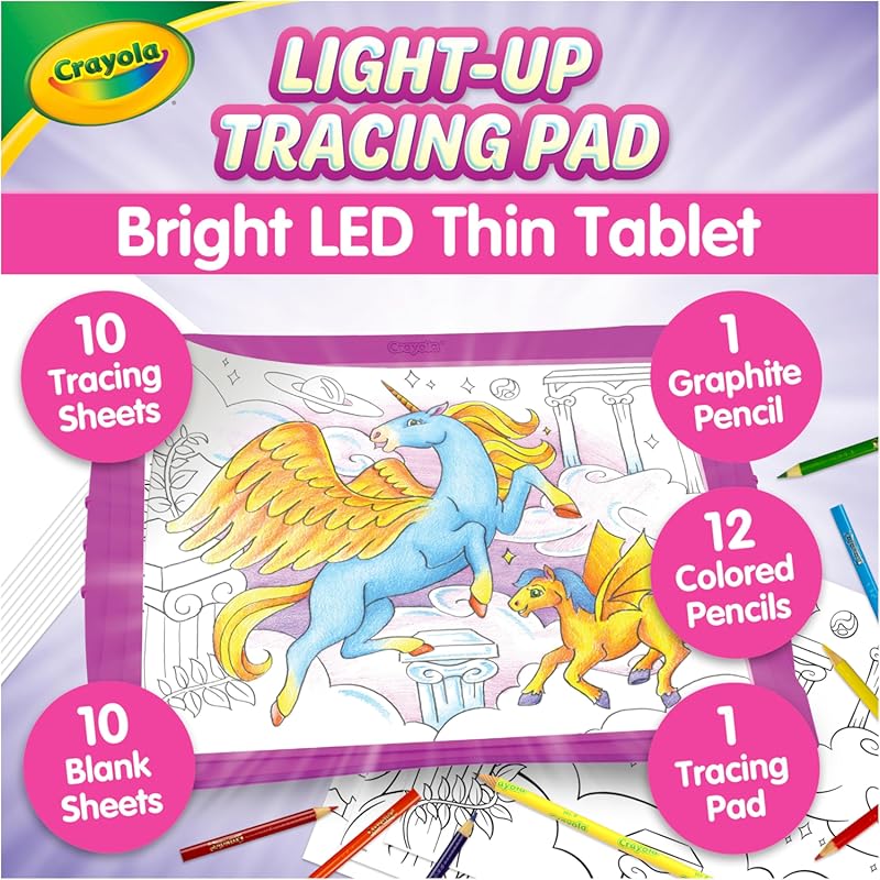 Crayola Light Up Tracing Pad Pink, Best Birthday, Holiday & Christmas