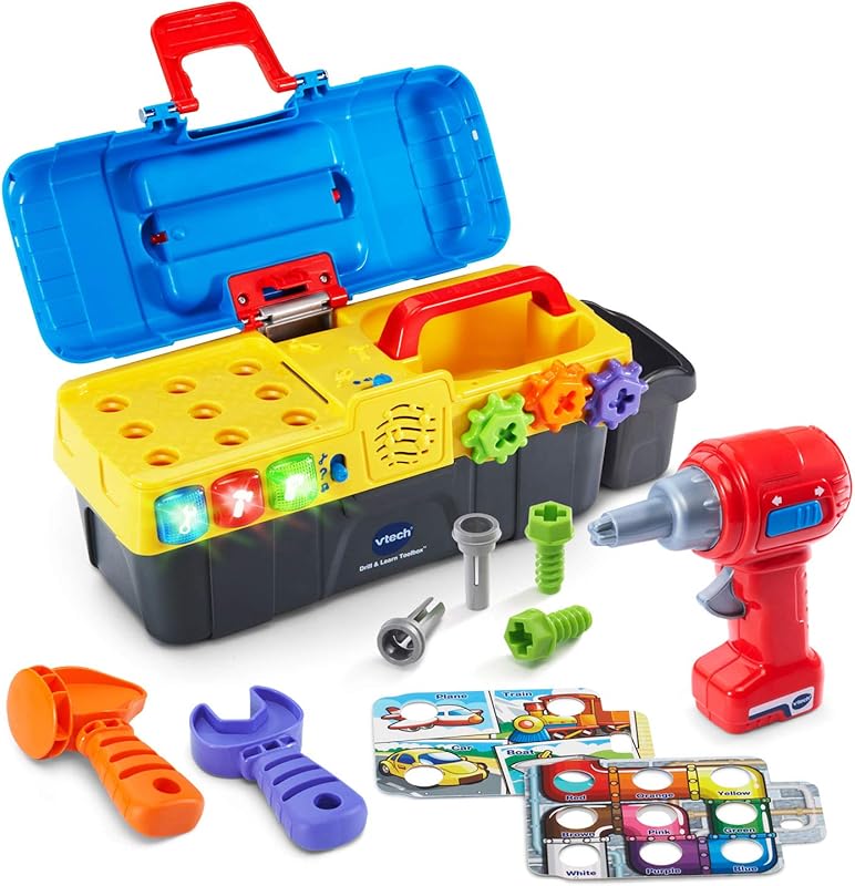 VTech Drill and Learn Toolbox with Screwdriver and Toy Tools for 3 Yea