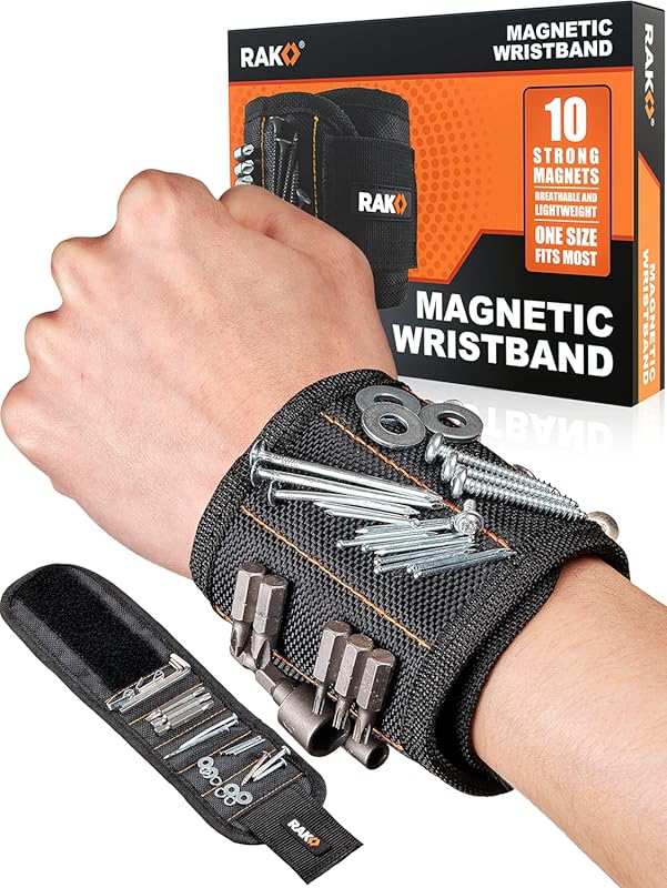 RAK Magnetic Wristband with powerful magnets, holds screws and nails, 