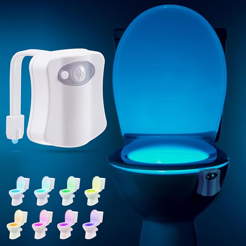 Toilet Bowl Night Light - Unique Cool Gadget with Motion Sensors & Mul