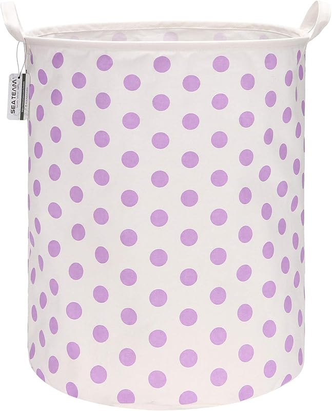 Sea Team Large Waterproof Cotton Laundry Hamper 19.7 Inches Purple Pol