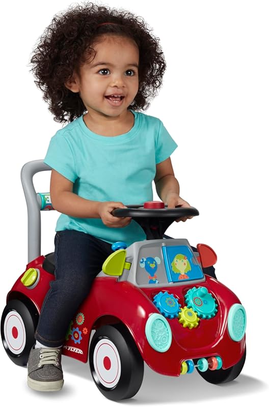 Radio Flyer Busy Buggy 3-in-1 push walker ride-on with sensory activit