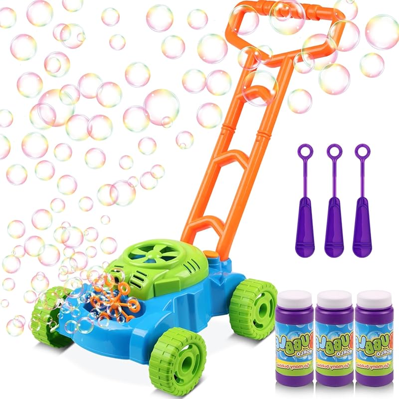 Best Gift for 1 Year Old Boy: Bubble Lawn Mower Push Toy for Toddlers 