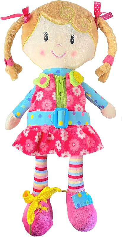 Learn-to-Dress Plush Doll for Toddlers Sugar Snap 15 Inch Gift for 2 Y