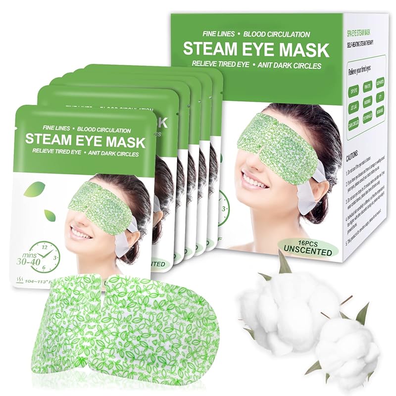 16-pack self-heating eye masks for dry eye relief, travel-friendly uns
