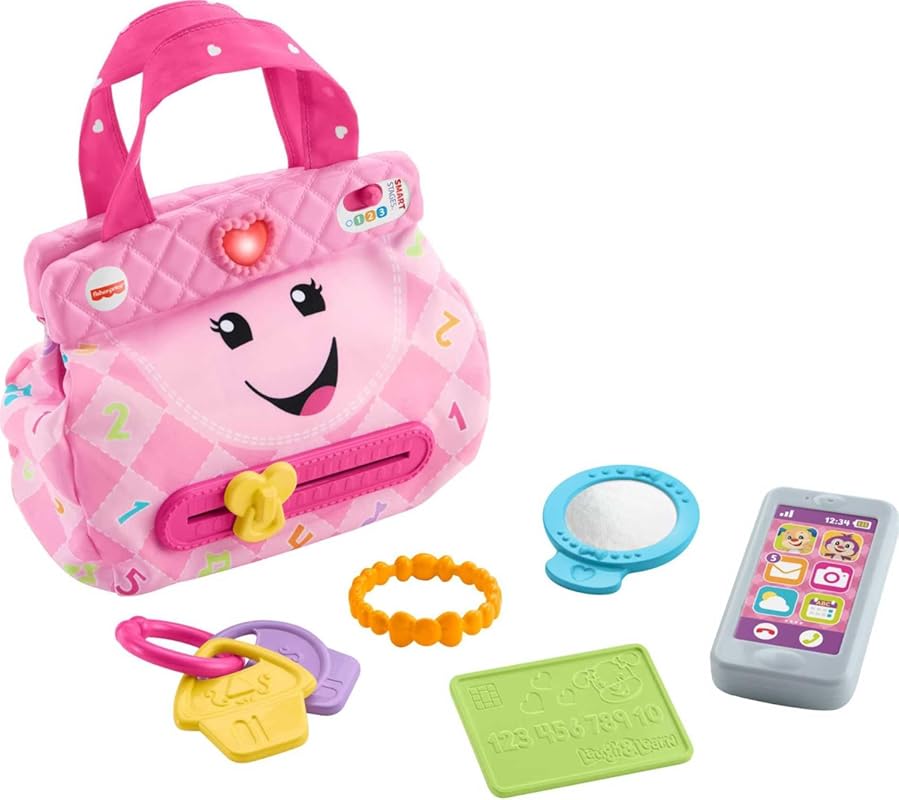 Interactive smart purse toy with lights, learning songs, and accessori