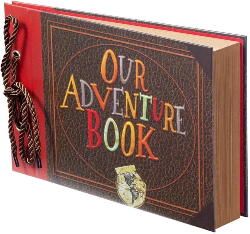 Adventure-Themed Scrapbook Photo Album with Embossed Cover – Ideal for