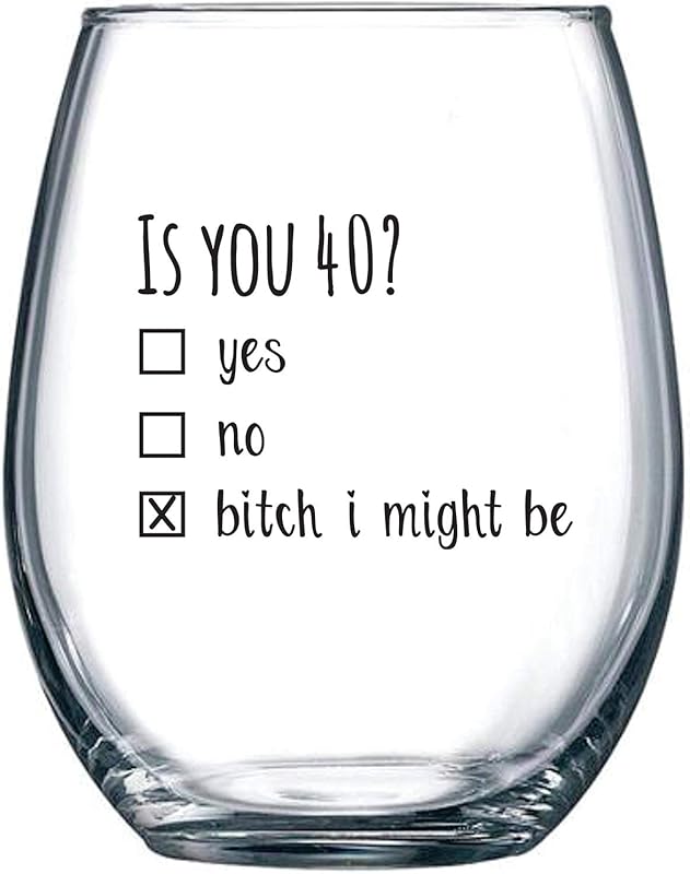 Gelid 40th Birthday Gifts for Women and Men Wine Glass - Funny Is You