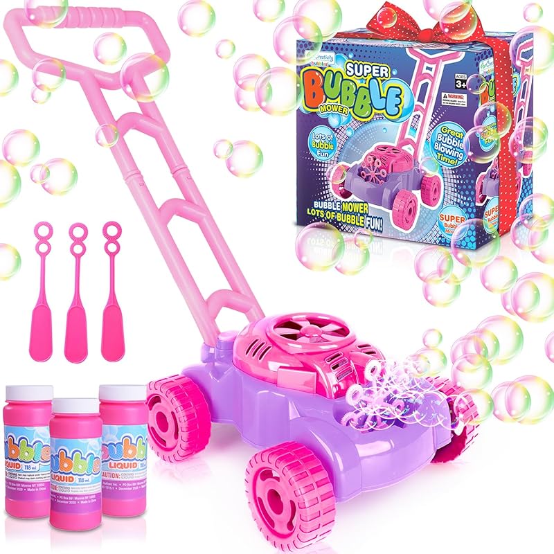 ArtCreativity Bubble Lawn Mower for Toddlers, Kids Bubble Machine for