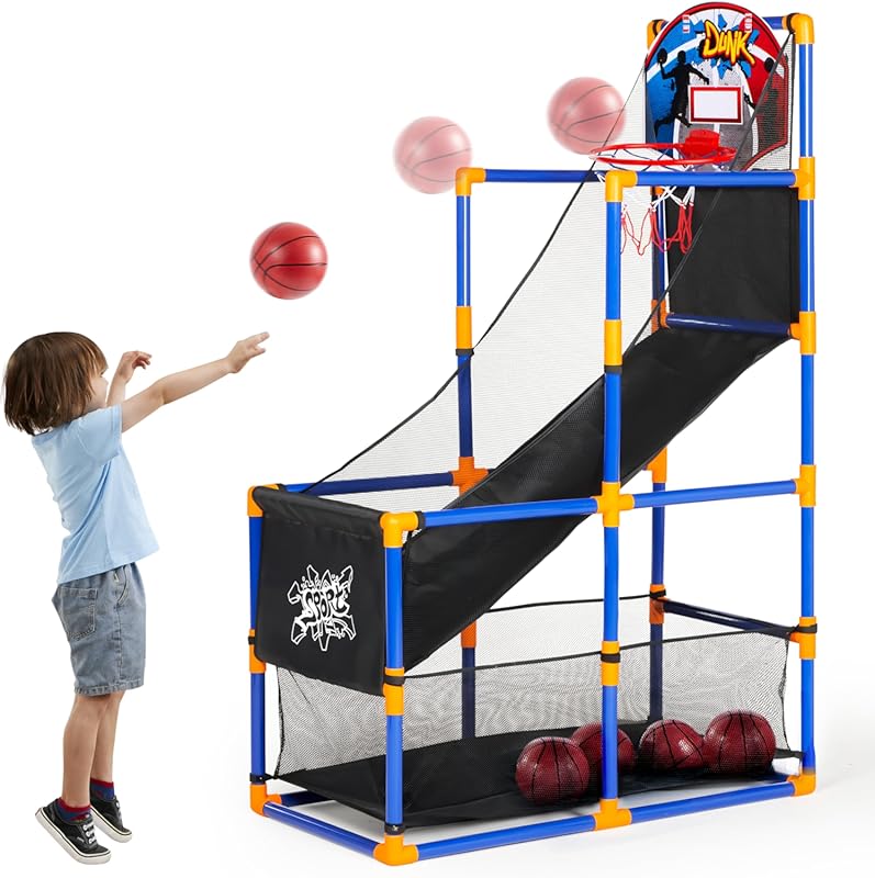JOYIN Kids Basketball Hoop Game Set with 4 Balls - Fun Gift for 4 Year