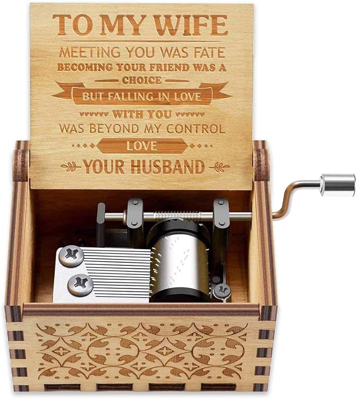 Hand Crank Wooden Music Box Playing You Are My Sunshine, Romantic Gift
